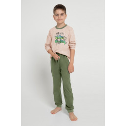3086/3087/3090 SAMMY Пижама для мальчиков со штанами св. Бежевый + хаки