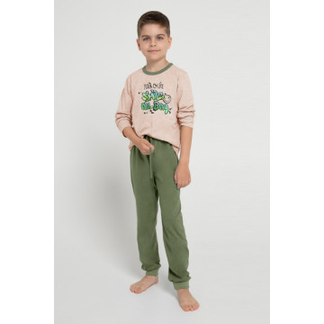 3086/3087/3090 SAMMY Пижама для мальчиков со штанами св. Бежевый + хаки