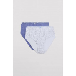 19025 High waist Трусы высокие 2 шт. в упаковке св. Голубой + васильковый