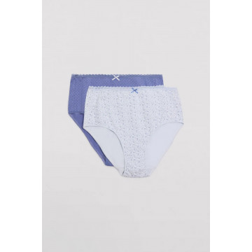 19025 High waist Трусы высокие 2 шт. в упаковке св. Голубой + васильковый