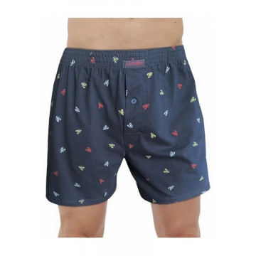 002/008-19 COMFORT Свободные боксеры т. Синий + красный