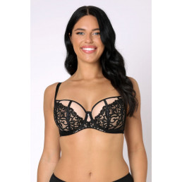 ADELINA Soft Balconette Бюст Черный + телесный