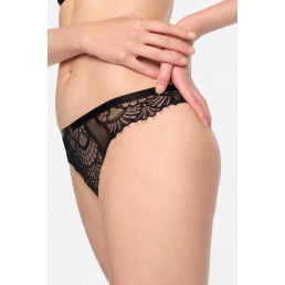 39548 SARAY/61X Трусы стринги Черный + бежевый