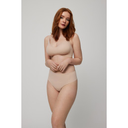 19689 High waist thong Трусы высокие стринги Телесный